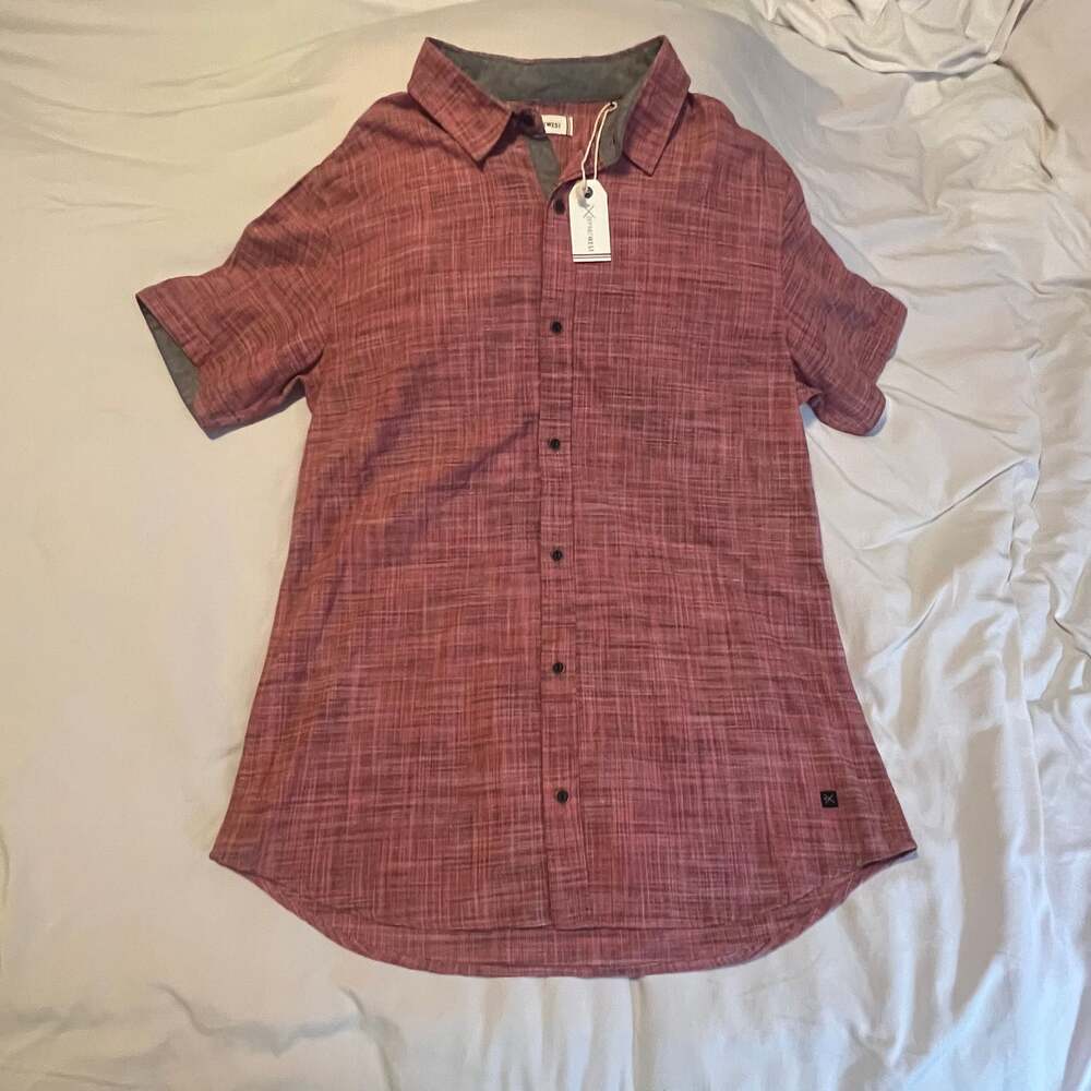Departwest Oxford Stretch Shirt - Men's Shirts in Hot Coral Black Size Large